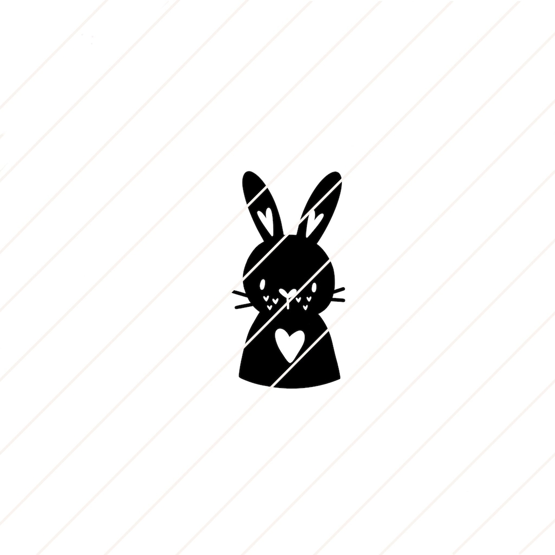 Happy Hase mit Herz Plotterdatei in PNG, SVG und DXF Etsy.de