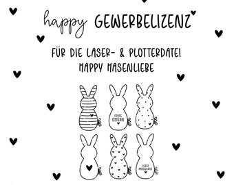 Happy commercial license for the laser & plotter file Hasenliebe as a PDF