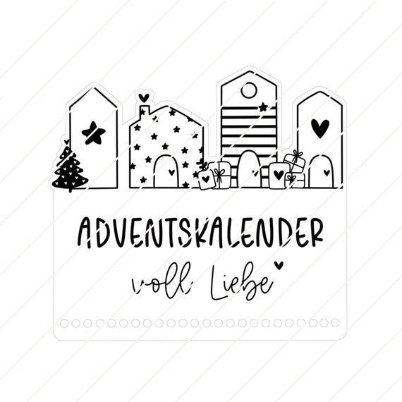 Happy Heart Advent Calendar Full of Love Laser File as SVG and PNG - Etsy