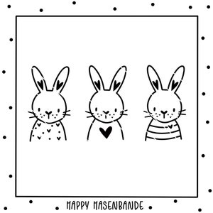 Happy Bunny Gang - laser and plotter file in PNG, SVG and DXF (cake topper, pendant)