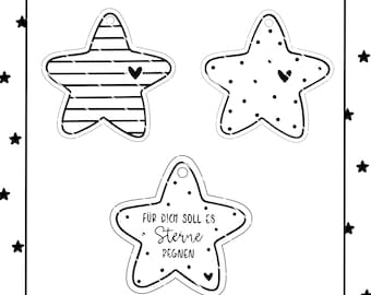 Happy star full of love - laser and plotter file as a pendant in SVG and PNG formats