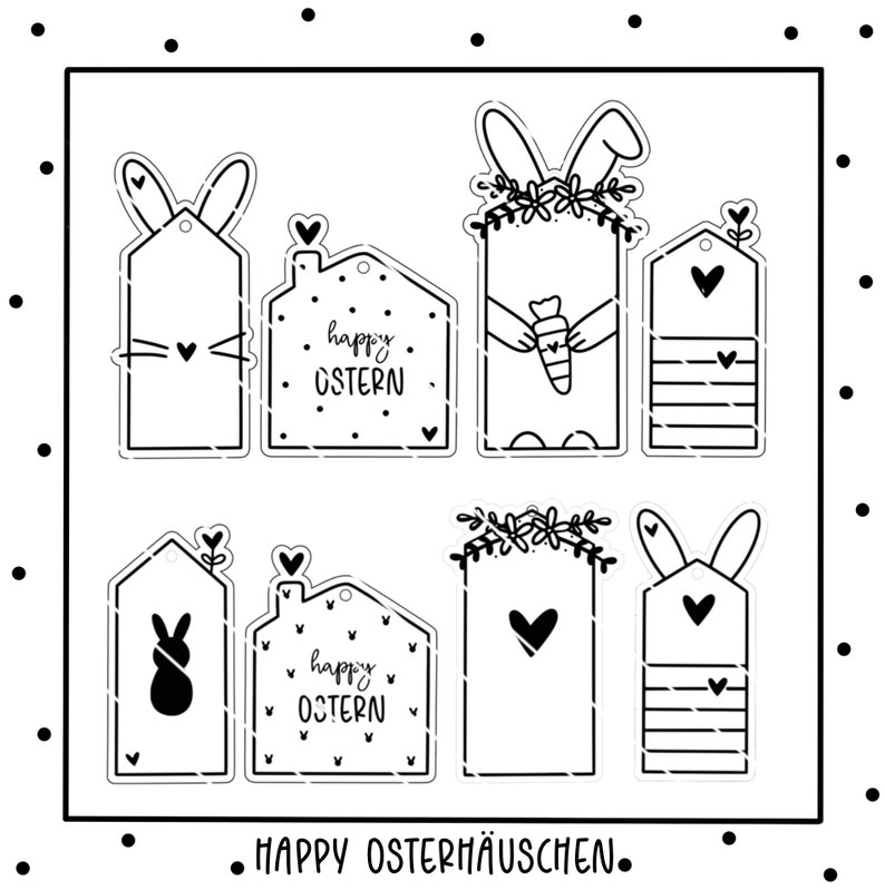 Happy Easter house: trazador y archivo láser para papel, láminas, acrílico y mucho más. como PNG y SVG imagen 3