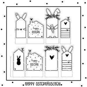 Happy Easter house: trazador y archivo láser para papel, láminas, acrílico y mucho más. como PNG y SVG imagen 5