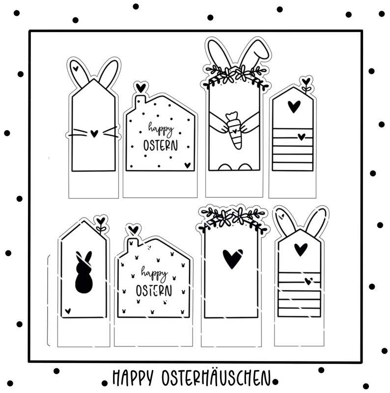 Happy Easter house plotter and laser file for paper, foil, acrylic and much more. as PNG and SVG image 5