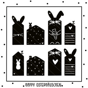 Happy Easter house: trazador y archivo láser para papel, láminas, acrílico y mucho más. como PNG y SVG imagen 2