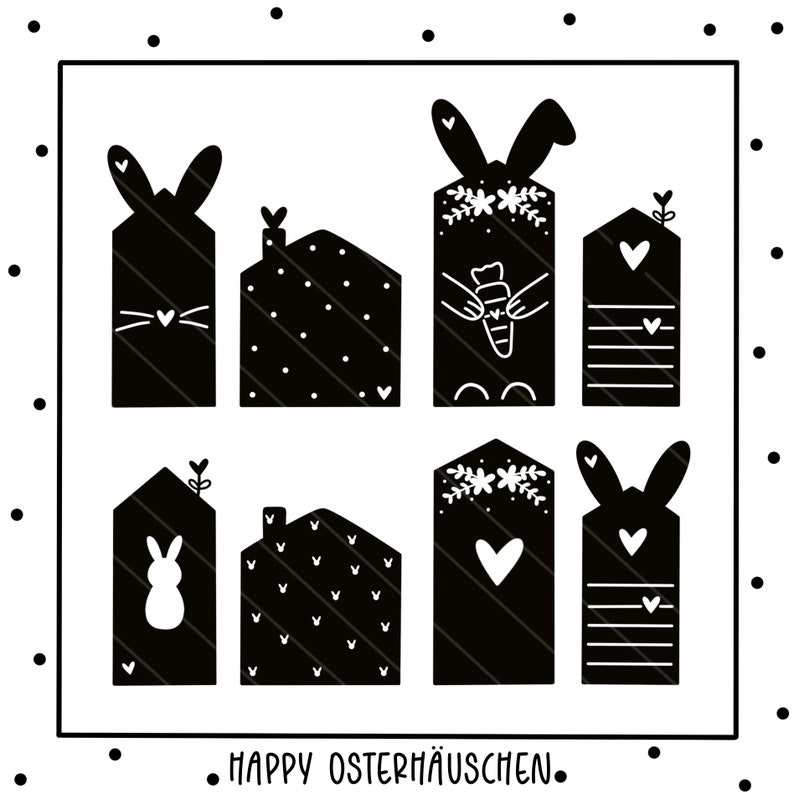 Happy Easter house plotter and laser file for paper, foil, acrylic and much more. as PNG and SVG image 2