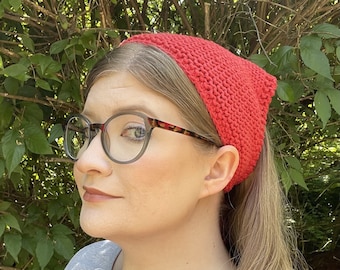 Cotton Triangle Head Scarf-Red