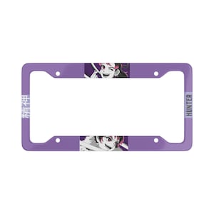 Cute Anime License Plate Frame, Cute Anime Car Decor, Purple License Plate Frame, Purple Car Accessories, Anime Car Gift For Women