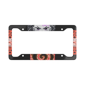 Cool Anime Manga Girl  License Plate Frame,  Cool Anime Car Accessories, Anime Manga Car Decor, Anime Car Plate Frame, Black Car Plate Frame