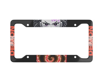 Cool Anime Manga Girl  License Plate Frame,  Cool Anime Car Accessories, Anime Manga Car Decor, Anime Car Plate Frame, Black Car Plate Frame