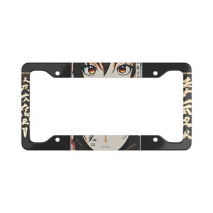 Cool Anime Girl License Plate Frame, Jdm License Plate Frame, Anime Car Accessories, Japanese License Plate Frame, Black License Plate Frame