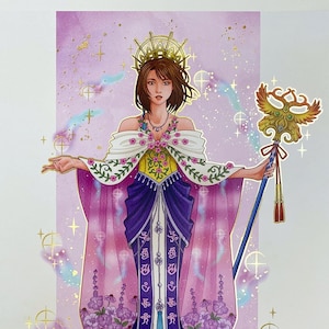 Yuna Final Fantasy: Gold Foil 11&quot;x17&quot; Art Print