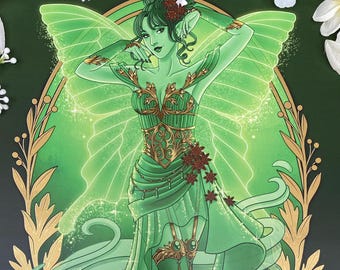Absinthe Fairy Gold Foil 11"x17" Art Print