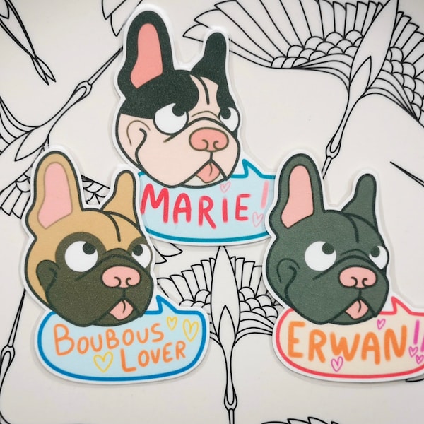 Badge/magnet personnalisable- métiers animaliers- auxiliaire vétérinaire- chien bouledogue - French bouledogue