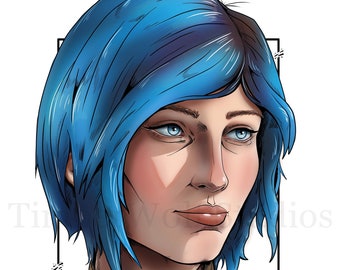 Large Chloe Price: Blue Poster ~ Life is Strange 11&quot; x 17&quot; Hand-Drawn Illustrated Video Game Print