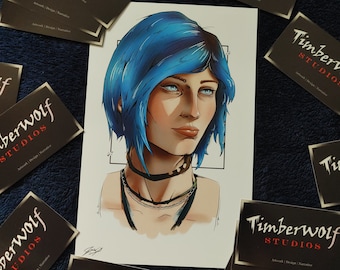 Small Life is Strange: Chloe Price Poster ~ 5.5&quot; x 8.5&quot; Hand-Drawn Illustrated Video Game Print | Life is Strange Chloe Price Fan Art