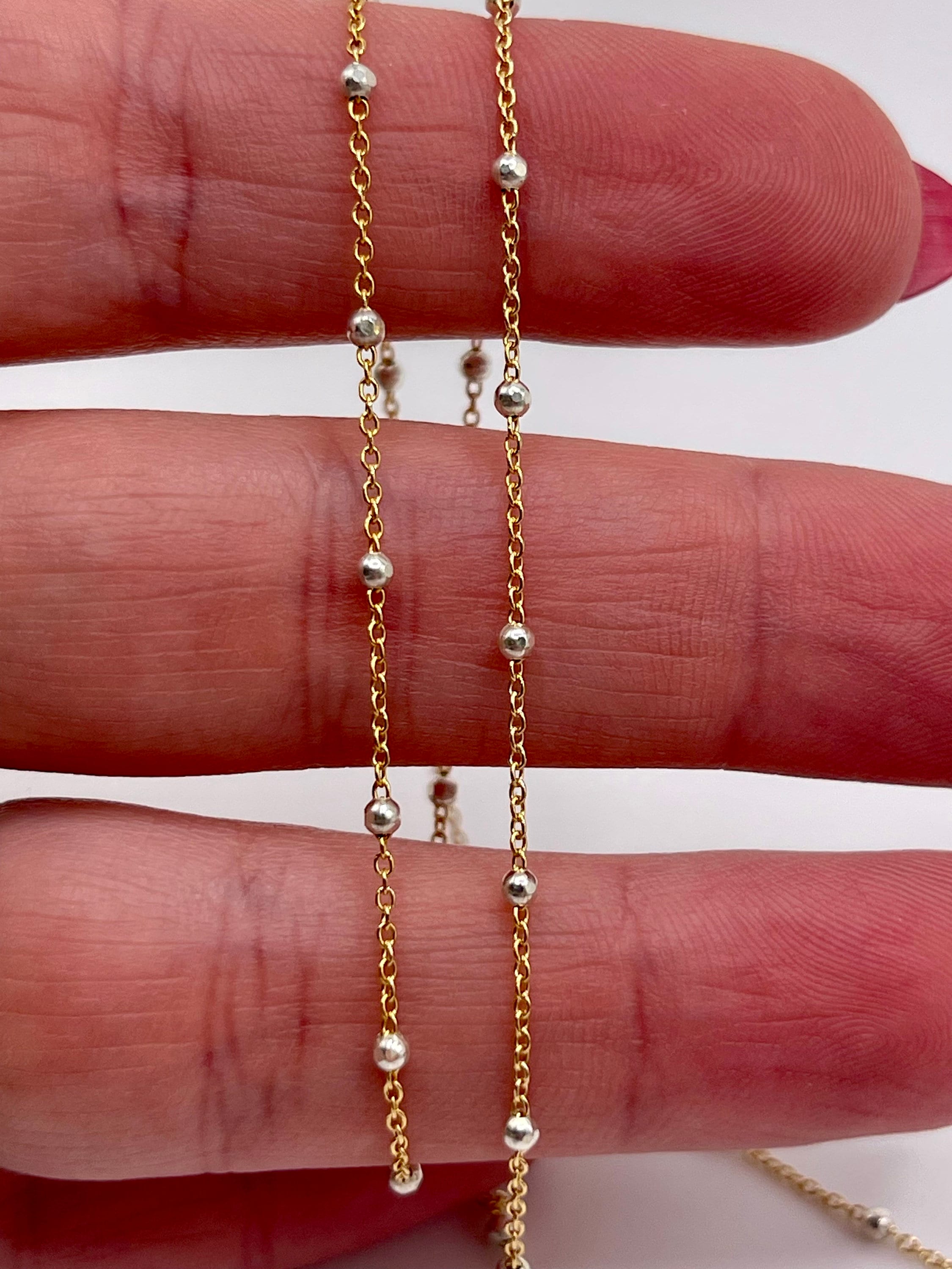 14k Goldfilled & Sterling Silver .2mm Satellite Chain by the Foot