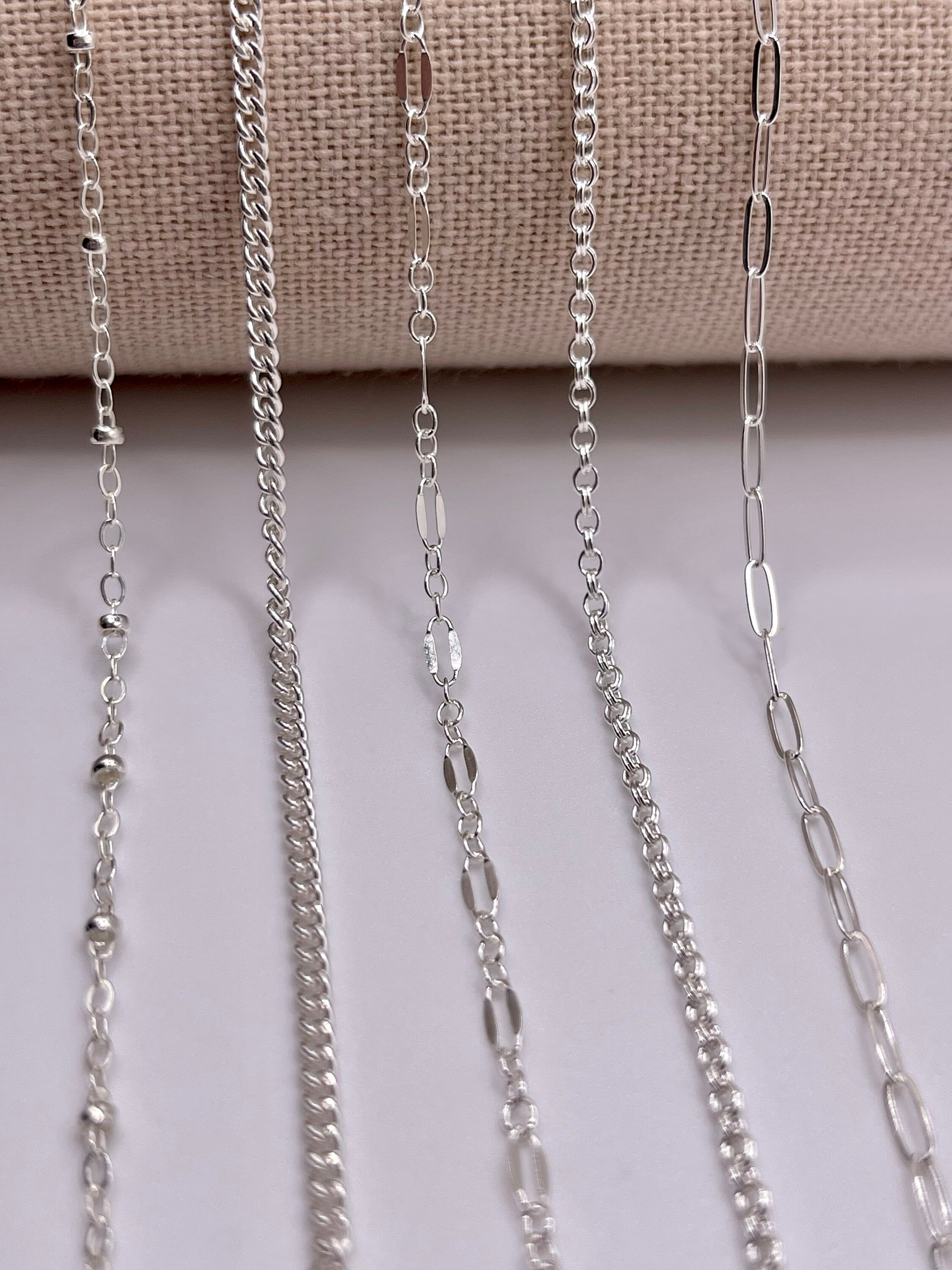 Sterling Silver Chain Starter Pack: 15ft Variety for Permanent Jewelry ...