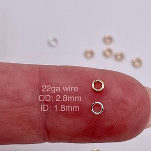 Set of 50 x Jump Rings 2.8mm 22ga 14k Gold Filled, .925 sterling silver - Open Click & Lock jumprings for Permanent Jewelry