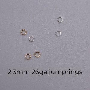 2.3mm 26ga jumprings 14k Gold Filled, .925 sterling silver TINY jumprings for Permanent Jewelry