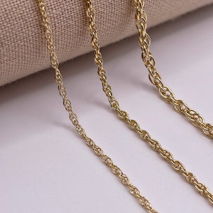 14k Gold-Filled Rope Chain, 2mm, 3mm, 4.5mm, Bulk, Wholesale by the foot, permanent jewelry GF-8, SS-8