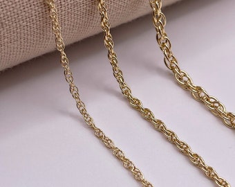 14k Gold-Filled Rope Chain: Bulk Jewelry Supplies (2mm, 3mm, 4.5mm)