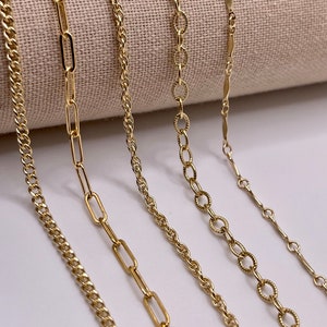 Permanent Jewelry Gold-Filled Larger Chain Starter Pack, 15ft of made in the USA chain, Gold filled by the foot, For Permanent Jewelry SP-2