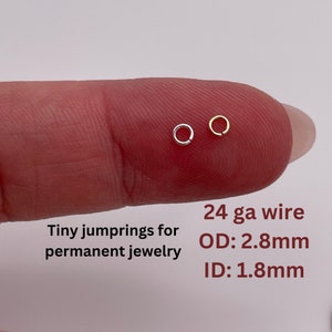 Set of 50 x Jump Rings 2.8mm 24ga 14k Gold Filled, .925 sterling silver - Open Click & Lock for Permanent Jewelry