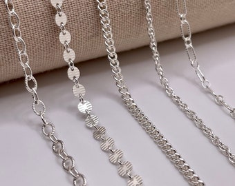 Permanent Jewelry Sterling Silver Larger Chain Starter Pack, 15ft total chain, .925 SS Chain by the foot, For Permanent Jewelry