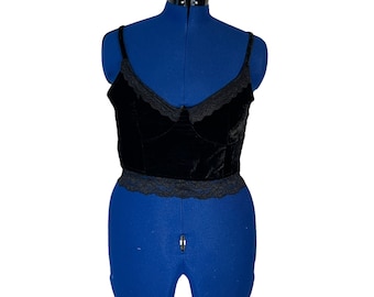 Lace Crushed Velvet Tank