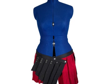 Red and Black Plaid Skirt