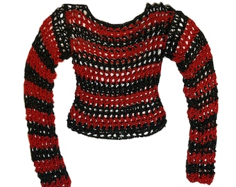 Red and Black Striped Shirt