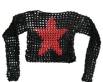 CROCHET PATTERN star mesh sweater