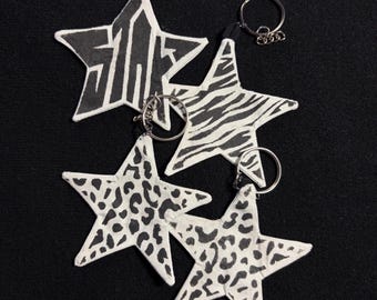Upcycled Fabric Star Keychains