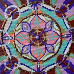 Believer - Mixed Media Mandala Art - 6x6 inches - Original Canvas Art - Beautiful Bohemian Art - Boho Mandala Painting - Colorful Mandala