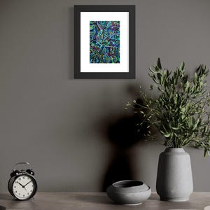 Cosmic Map – 5x7 inch - Original Abstract Acrylic Painting on Canvas Panel - Blue Abstract - Vibrant Art - Zentangle Art by Raven Riehl