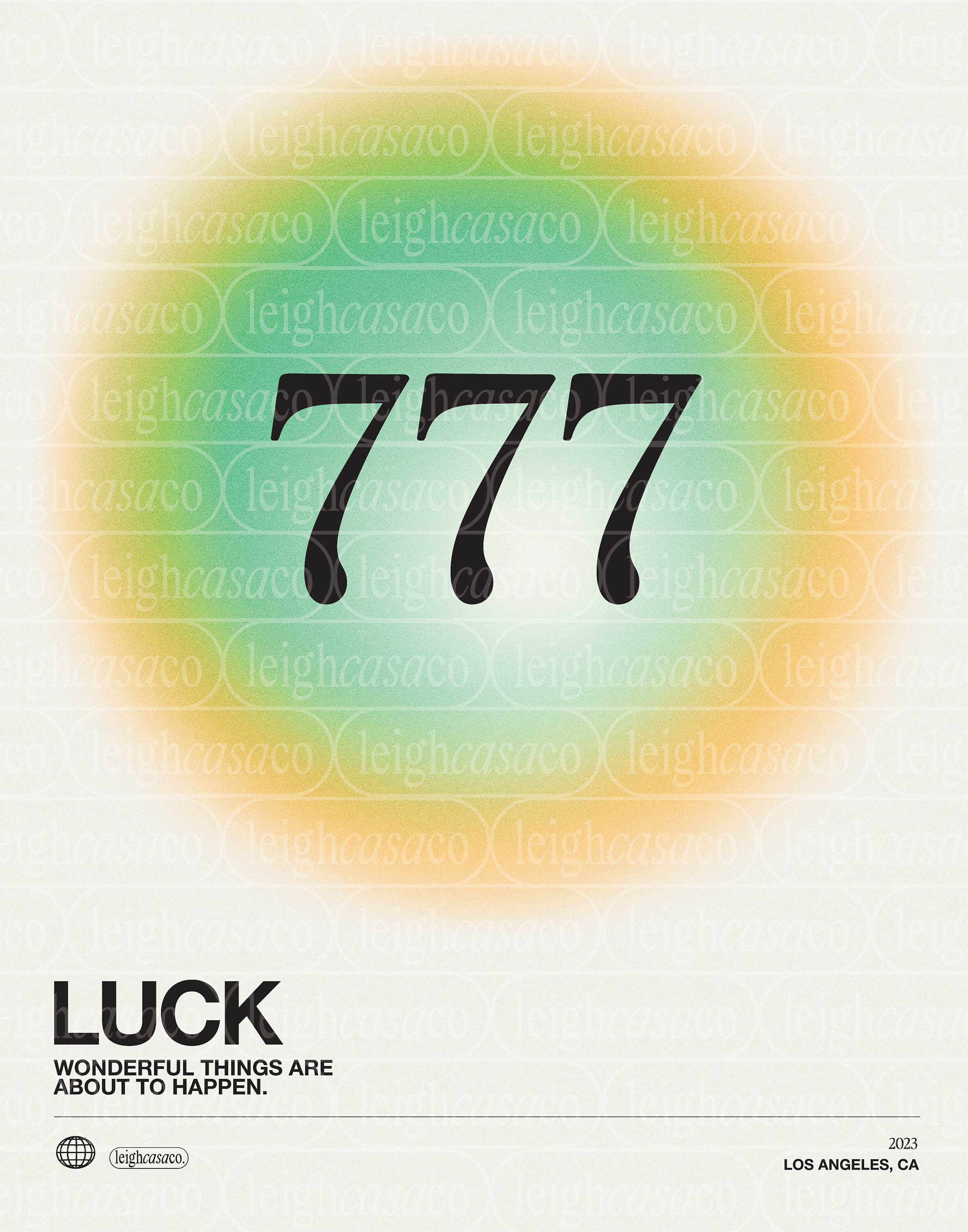 Colorful Numbers 777 Aura Angel Number 777 Poster Instant Printable Download, Angel Number ...