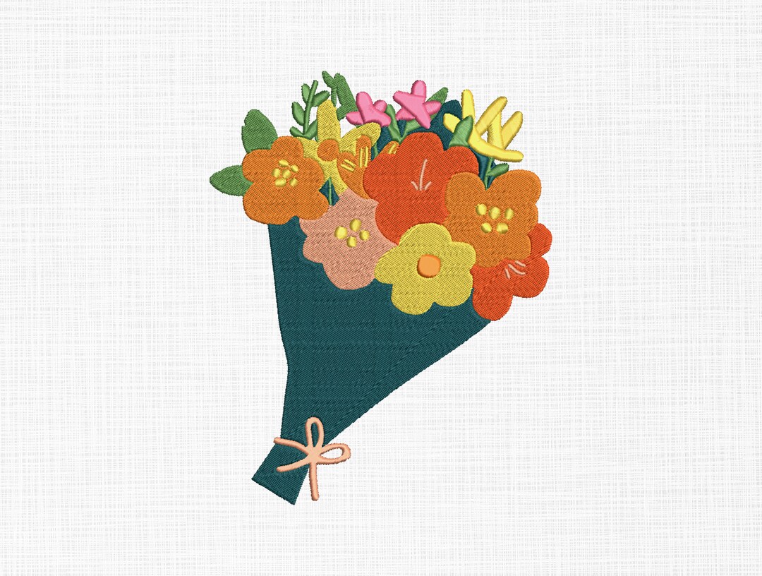 Flower Bouquet Embroidery Design Machine Embroidery Design Flower