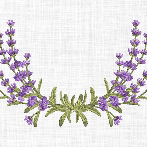 Lavender Wreath Embroidery Design Machine Embroidery Design Flower Embroidery Design Floral Embroidery Design 5 Sizes Digital Download