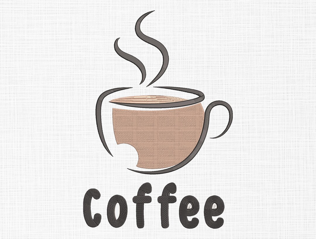 Coffee Cup Embroidery Design Coffee Mug Coffee Cup Embroidery Cup
