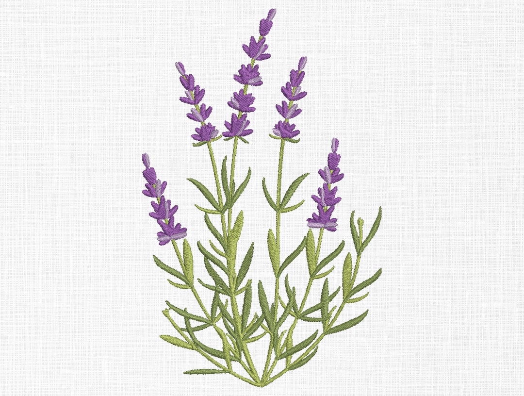 Lavender Flower Embroidery Design Flower Embroidery Design Etsy