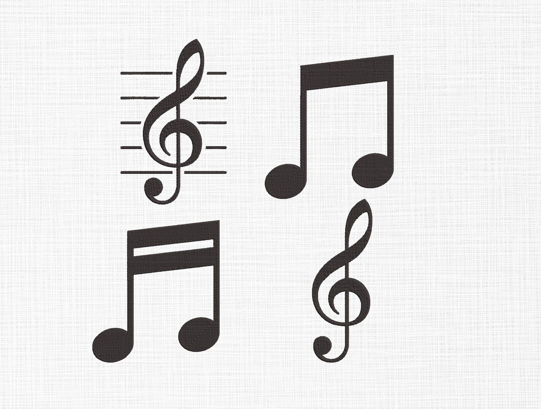 Mini Music Notes Bundle Embroidery Design Machine Embroidery Etsy