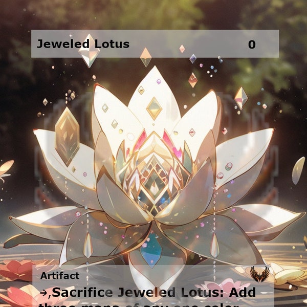 Jeweled Lotus Card Etsy
