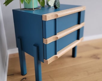 Furniture upcycling, Kommode, blau, 70er, furniture flip