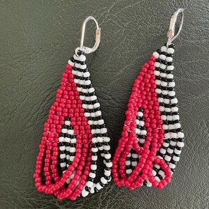 Black and Red Beaded earrings