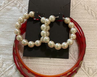 pearl hoop earring