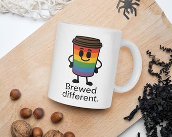 Pride-kaffemugg – Regnbågsfärgad HBTQ-keramisk kopp (300 g eller 450 g)