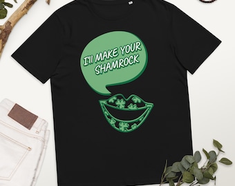 Saint Patrick's Day Unisex ekologisk bomullst-shirt - Paddy's Day Apparel - Irländsk rolig - Stygg t-shirt - Tur Shamrock-tröja