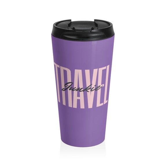 Travel Junkie Purple Stainless Steel Travel Mug - 15oz - Etsy