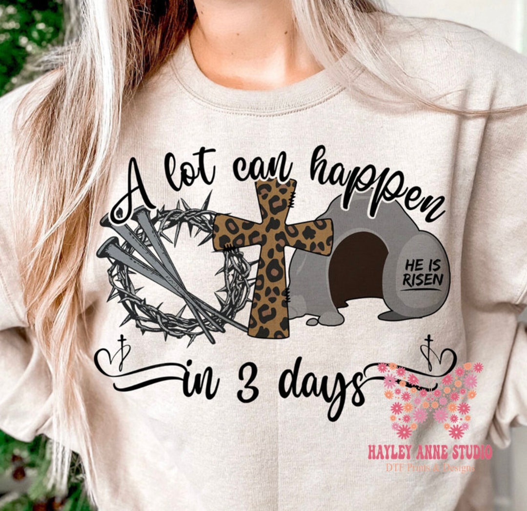 new black christian graphic tee 'a lot can happen in 3 days' ;;; M ... main image 0